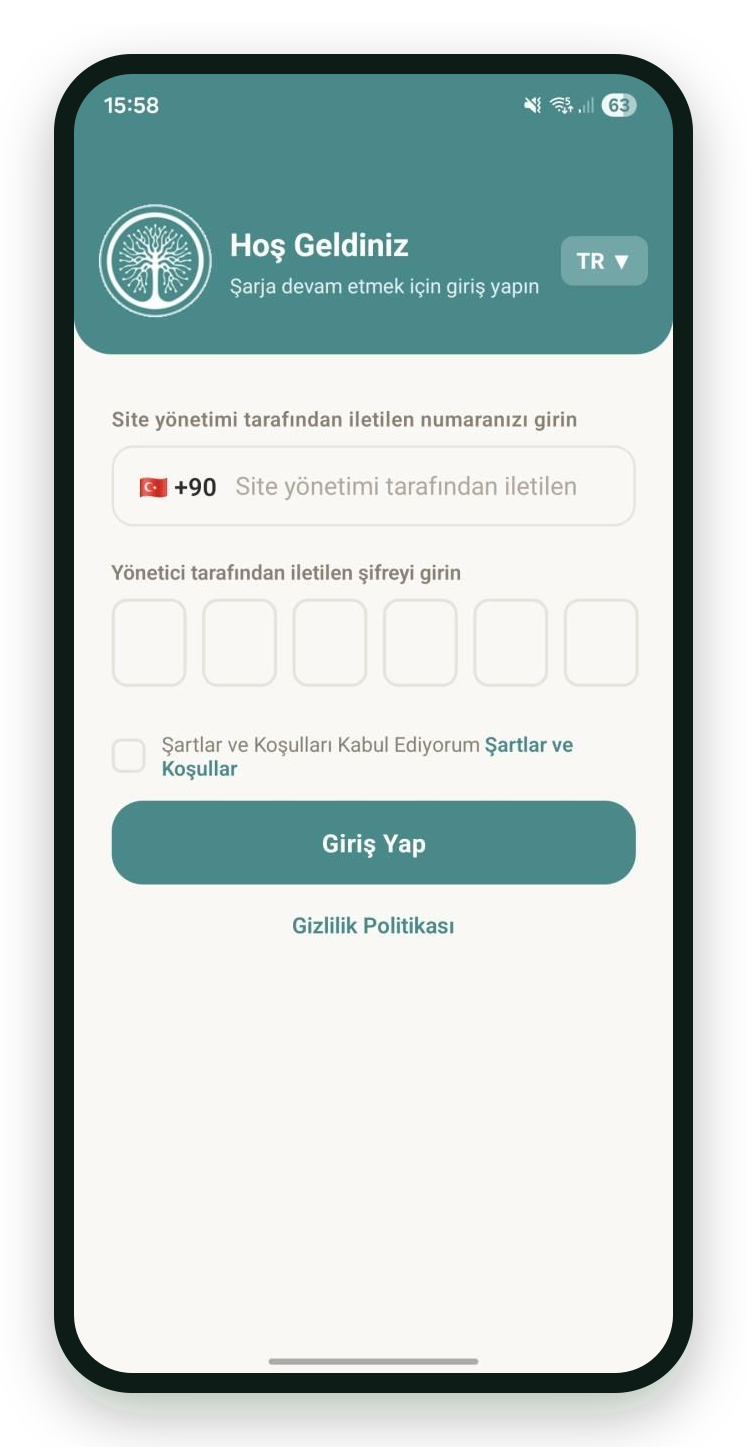 PulsEV mobil uygulaması ekran görüntüsü