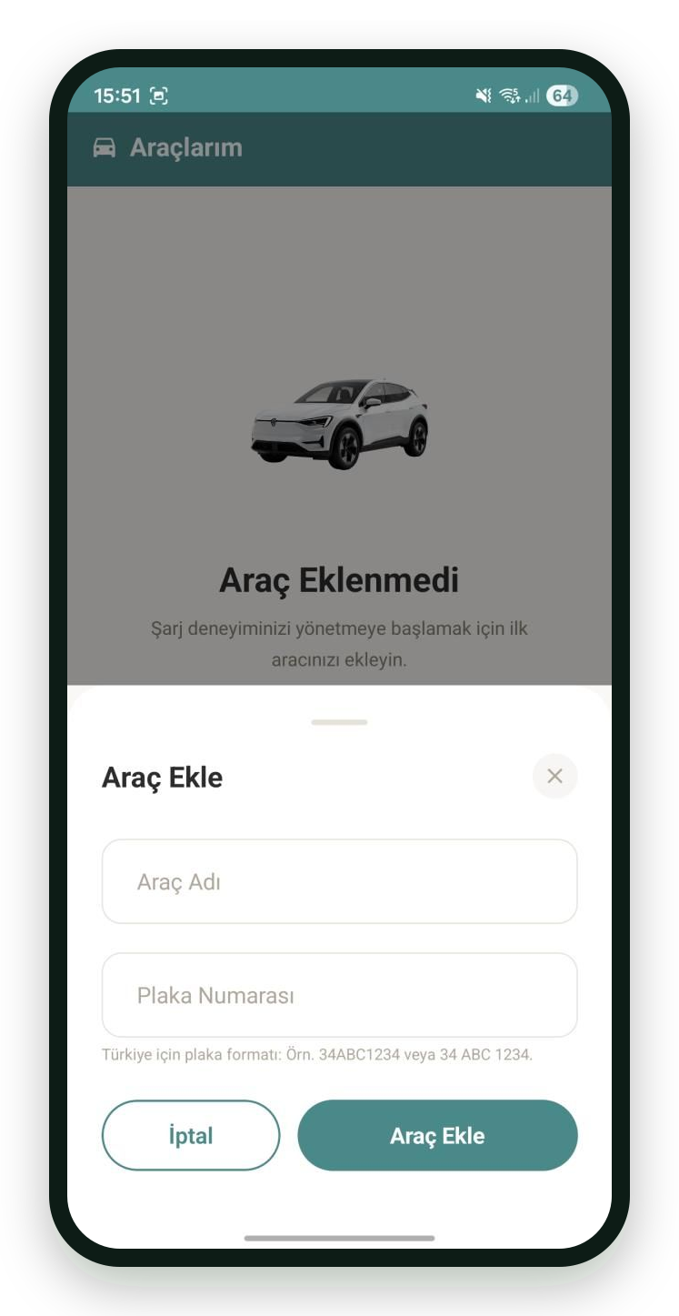 PulsEV mobil uygulaması ekran görüntüsü